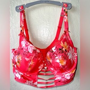 Beautiful Cacique Bra like corset size 40DDD orange pink